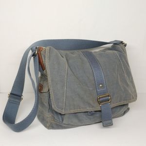 Fossil Blue Corduroy Messenger Crossbody Purse